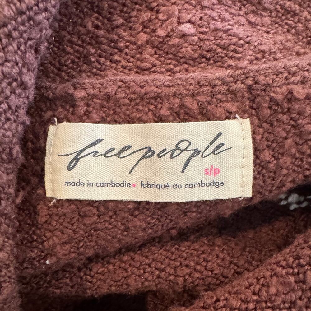 NEW FREE PEOPLE Story Book Cotton Blend Sweater In Brown Size Small - Picture 10 of 13